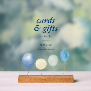Blue Jean Baby Shower Denim Cards & Gifts Table Acrylic Sign