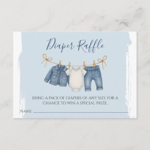 Blue Jean Baby Shower Diaper Raffle  Enclosure Card