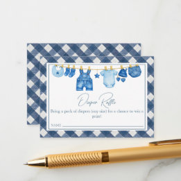 Blue Jean Baby Shower Diaper Raffle Enclosure Card
