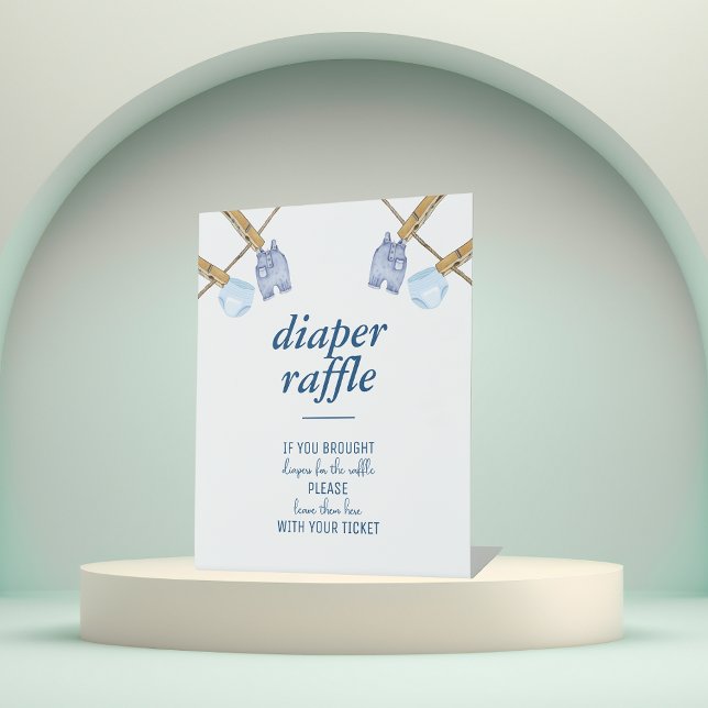 Blue Jean Baby Shower | Diaper Raffle Tabletop Pedestal Sign (Creator Uploaded)