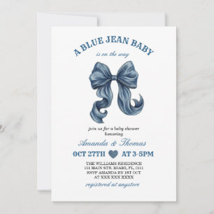 Blue Jean Baby Shower Invitation