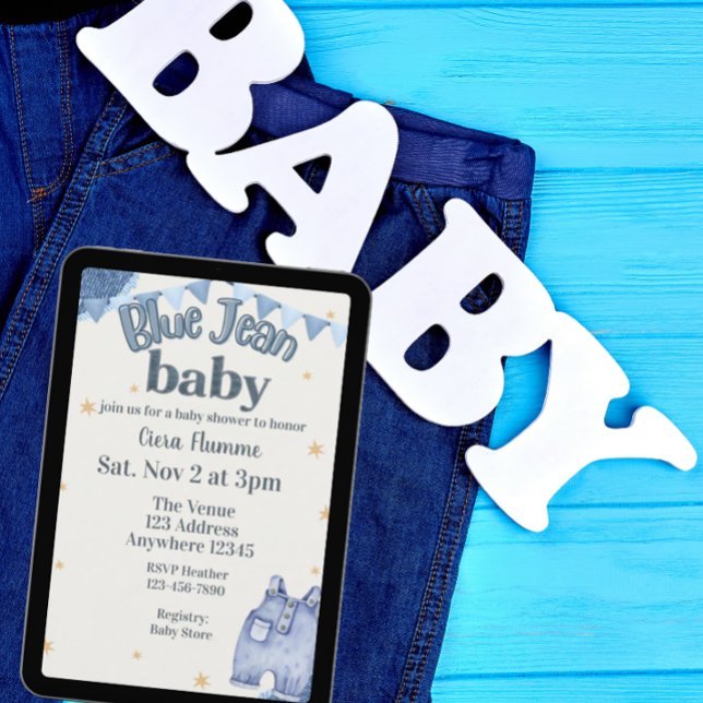 Blue Jean Baby Shower Invitation (Creator Uploaded)