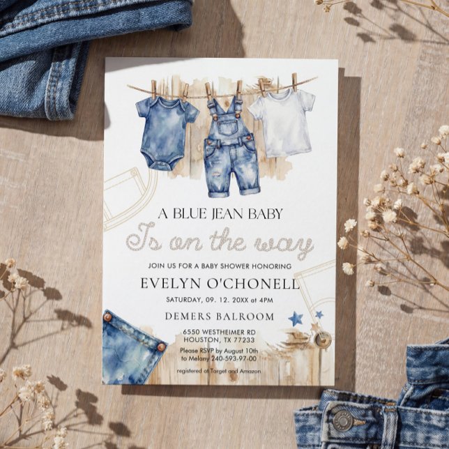 Blue Jean Baby Shower Invitation (Créateur téléchargé)