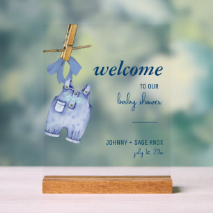 Blue Jean Baby   Welcome to Baby Shower Tabletop Acrylic Sign