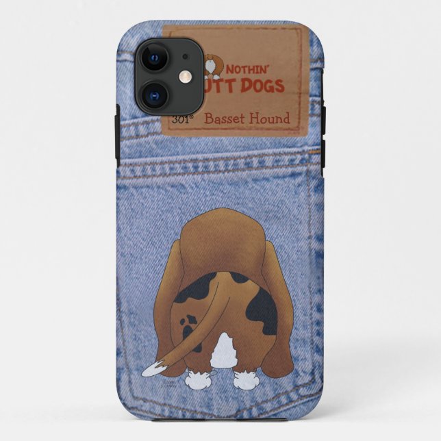 Blue Jean Basset Hound Butt Case-Mate iPhone Case (Back)