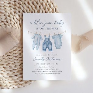 Blue Jean Boy Baby Shower Invitation