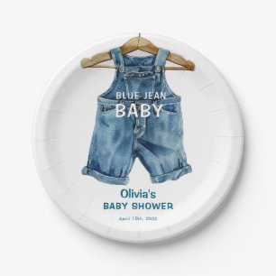 Blue Jean Boy Western Baby Shower Paper Plate