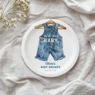 Blue Jean Boy Western Baby Shower Paper Plate