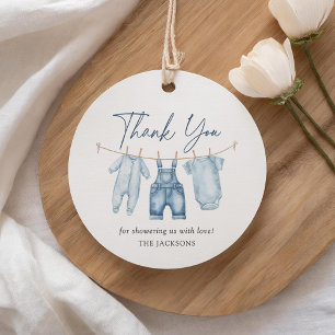 Blue Jean Denim Baby Shower Favour Tags