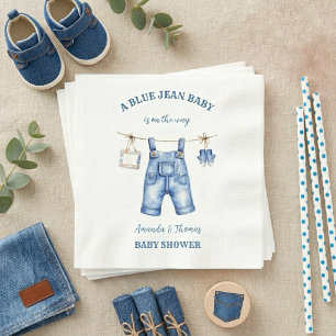 Blue Jean Denim Baby Shower Napkin
