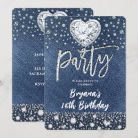 Blue Jean Denim & Bling Diamonds Birthday Party