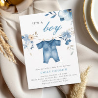 Blue Jean Denim Clothes Boy Baby Shower