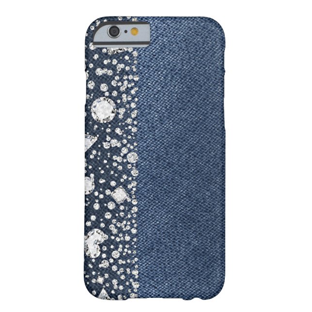 Blue Jean Denim Diamonds Glam Trendy Diamond Bling Case-Mate iPhone Case (Back)