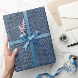 Blue Jean Denim Fabric  Wrapping Paper