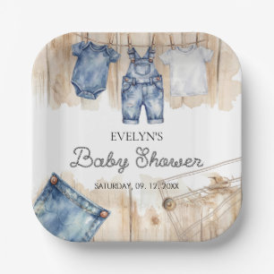 Blue Jean Denim Paper Plate