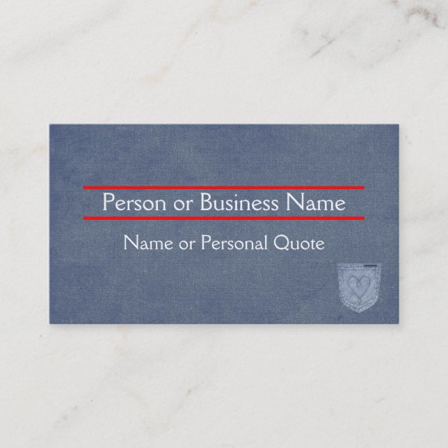 Blue Jean Design Profil & Carte de visite Templat (Devant)