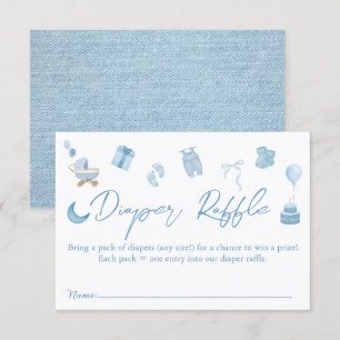 Blue Jean Diaper Raffle Denim Baby Shower Enclosure Card