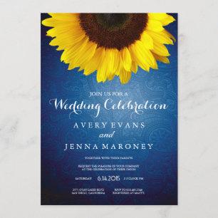Blue-jean et faire-part de mariage jaune de