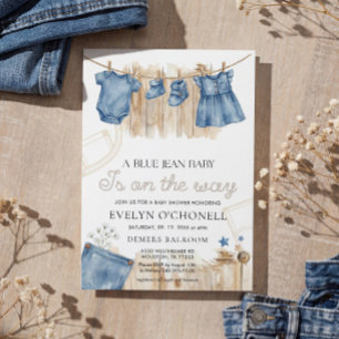 Blue Jean Girl Baby Shower Invitation