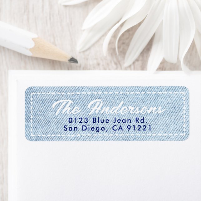Blue Jean Minimal Return Address (En situation)