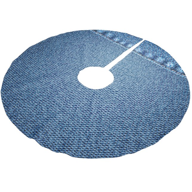 Blue jeans brushed polyester tree skirt (Angled)