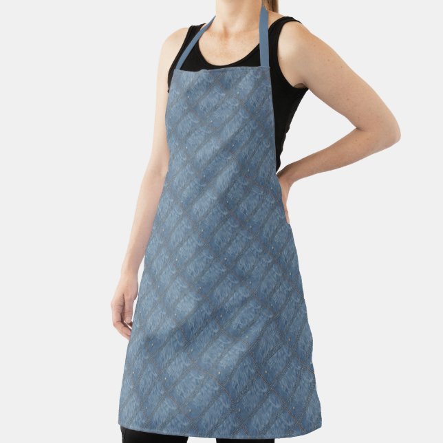 Blue Jeans Denim Fabric Look Apron (Insitu)