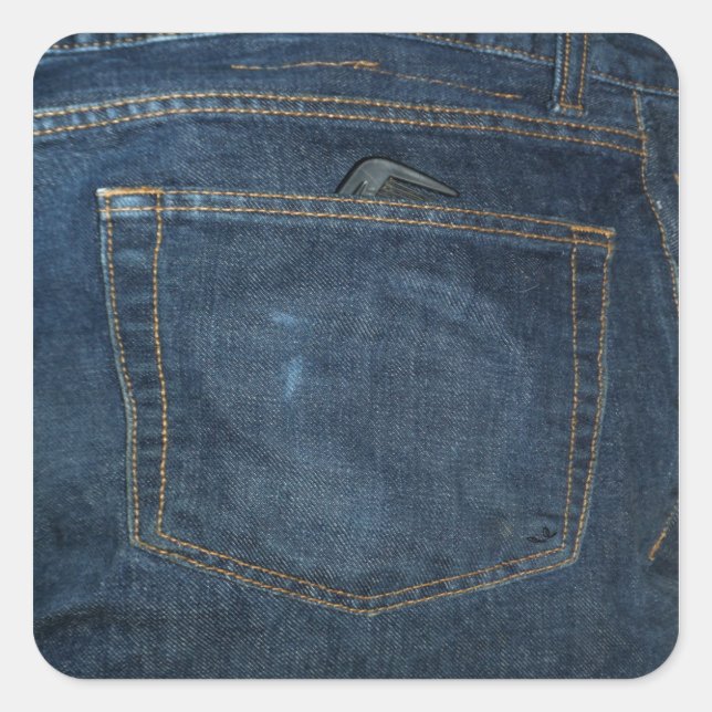 Blue Jeans Denim Pocket Square Sticker (Front)
