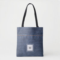 Blue jeans denim style personalized monogram
