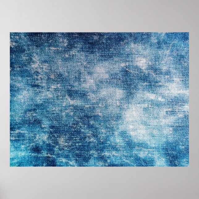 Blue jeans denim texture poster (Front)