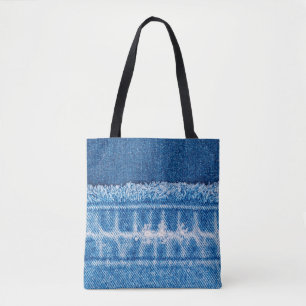 Blue jeans denim texture tote bag