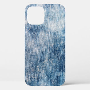 Blue Jeans Denim, Textured Background. iPhone 12 Case