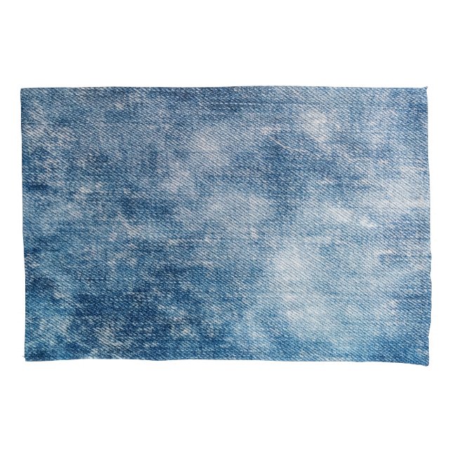Blue Jeans Denim, Textured Background. Pillowcase (Front)