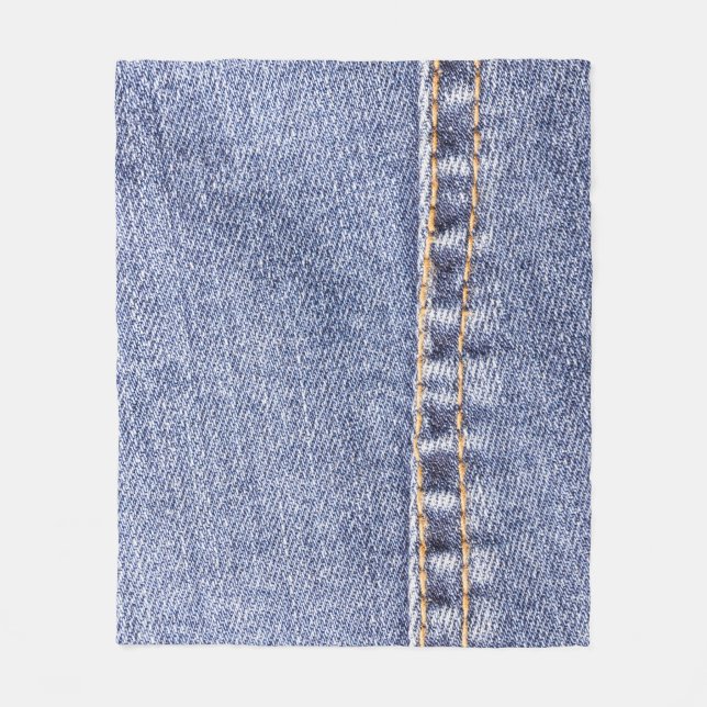 Blue jeans: detailed sew texture. fleece blanket (Front)