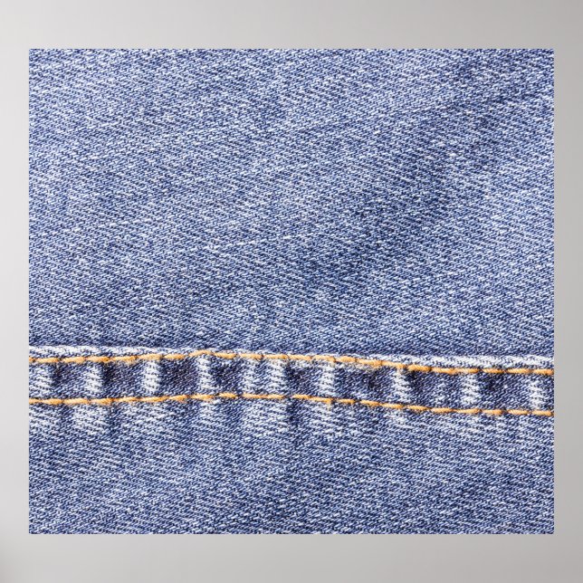 Blue jeans: detailed sew texture. poster (Front)