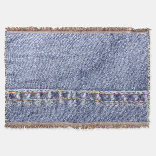 Blue jeans: detailed sew texture. throw blanket