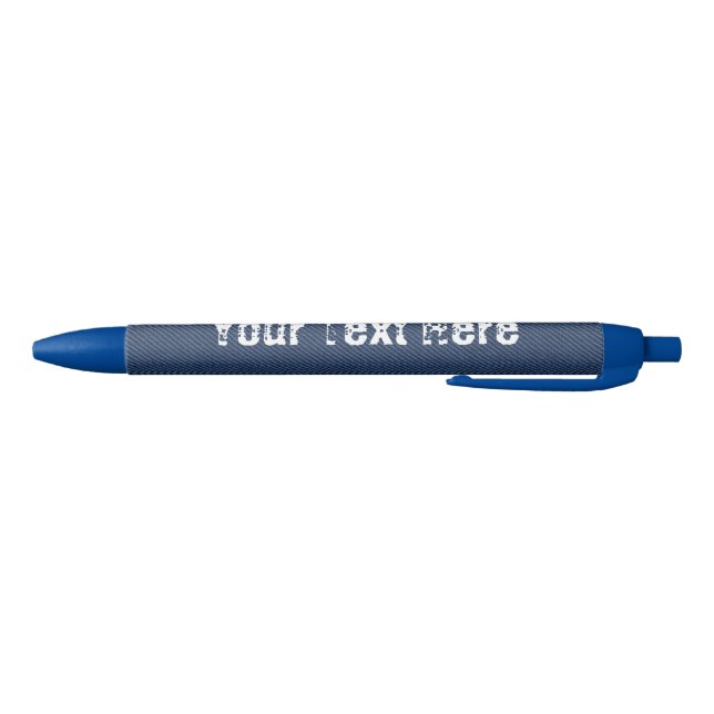Blue Jeans Fabric - Add Your Text - Customizable Blue Ink Pen (Bottom)