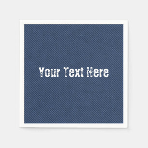 Blue Jeans Fabric - Add Your Text - Customizable Napkin