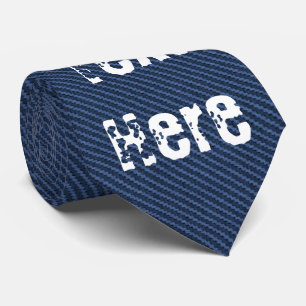 Blue Jeans Fabric - Add Your Text - Customizable Tie