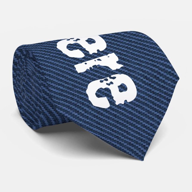 Blue Jeans Fabric - Add Your Text - Customizable Tie (Rolled)