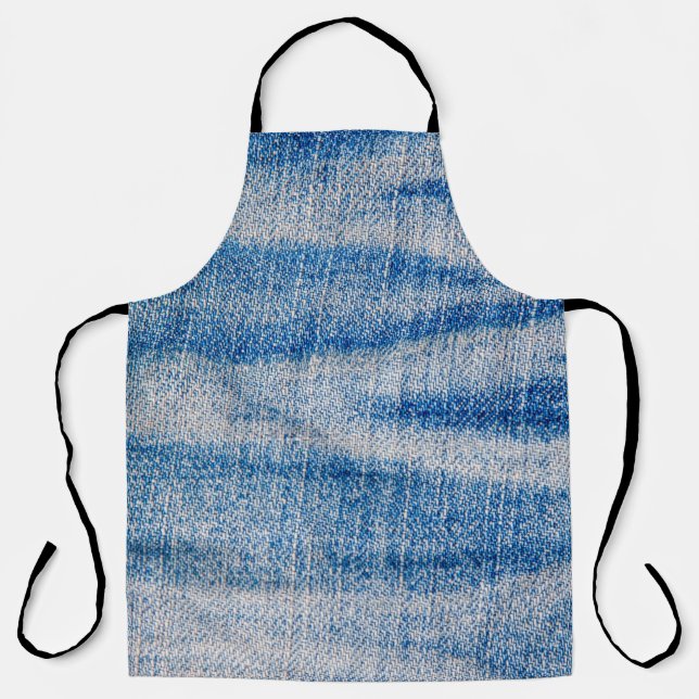 Blue jeans fabric texture, textile background apron (Front)