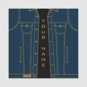 Blue Jeans Jacket + Add Name - Name Tag