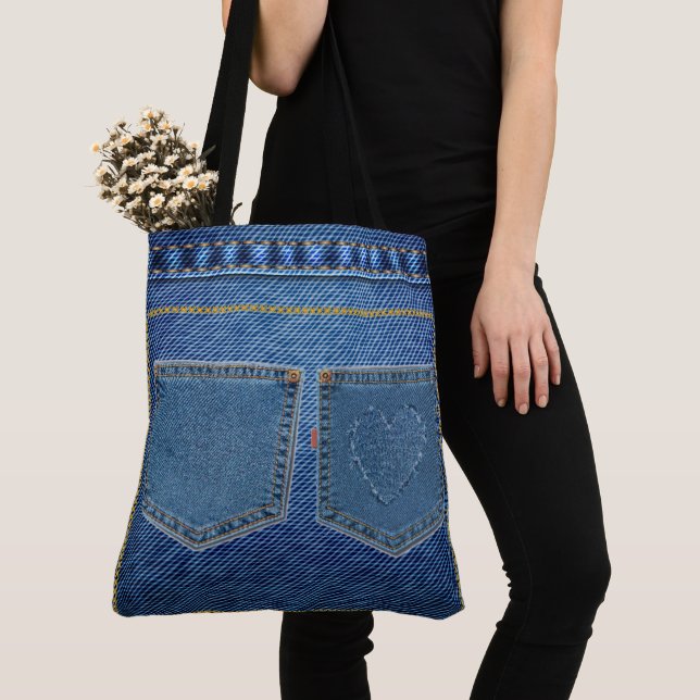 Blue Jeans Look Carry-all Tote Bag (Close Up)