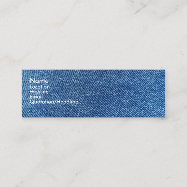 Blue Jeans Mini Business Card (Front)