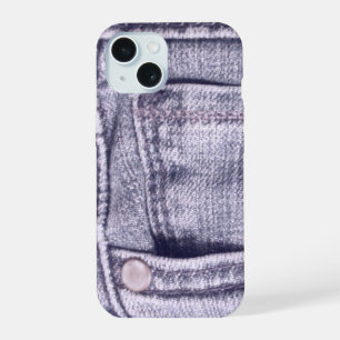 Blue Jeans Pocket, Fabric, Seams, Stud iPhone 15 Case