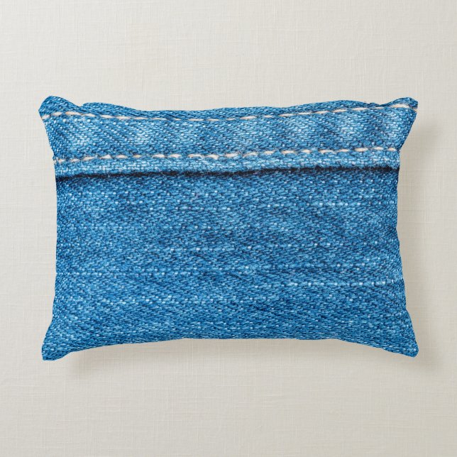 Blue jeans texture background. accent pillow (Front)