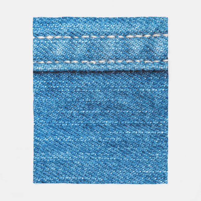 Blue jeans texture background. fleece blanket (Front)