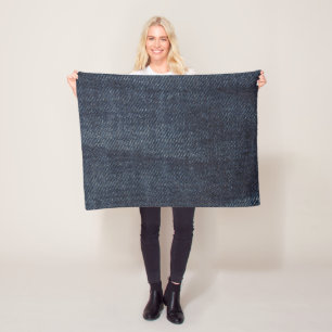 Blue jeans Vintage Denim fabric texture Fleece Blanket