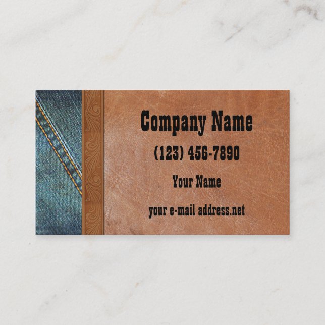 Blue Jeans Vintage leather Business Card (Front)
