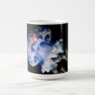 Blue Jelly Fish Design Monogram Mug