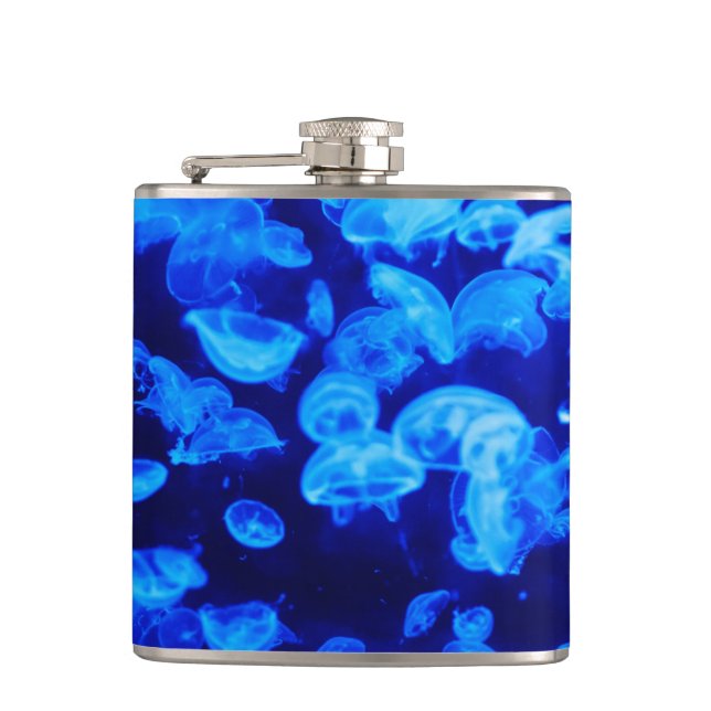 Blue Jellyfish Hip Flask (Front)